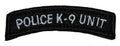 Police K-9 / K9 Unit Tab Black Patch - 2 Pack
