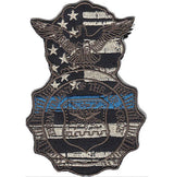 Thin Blue Line Security Forces Badge - Grey Patch