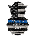 Custom Security Forces Badge - Thin Blue Line Sticker