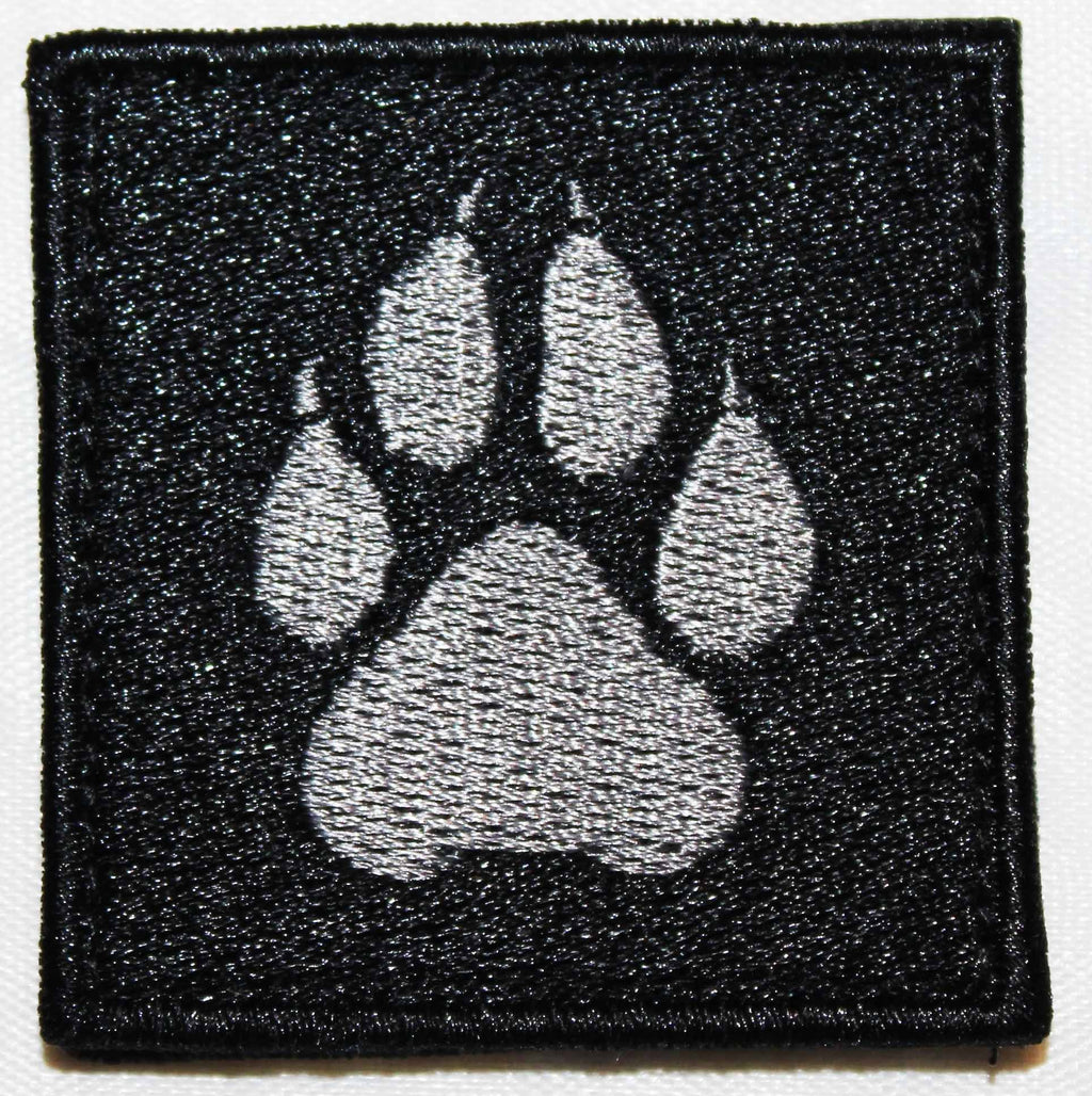 K9 Square  Paw Black Patch - 2 Pack