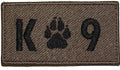 K-9 / K9 Rectangle Brown Patch - 2 Pack