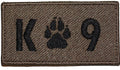 K - 9 Rectangle Brown Patch - 2 Pack