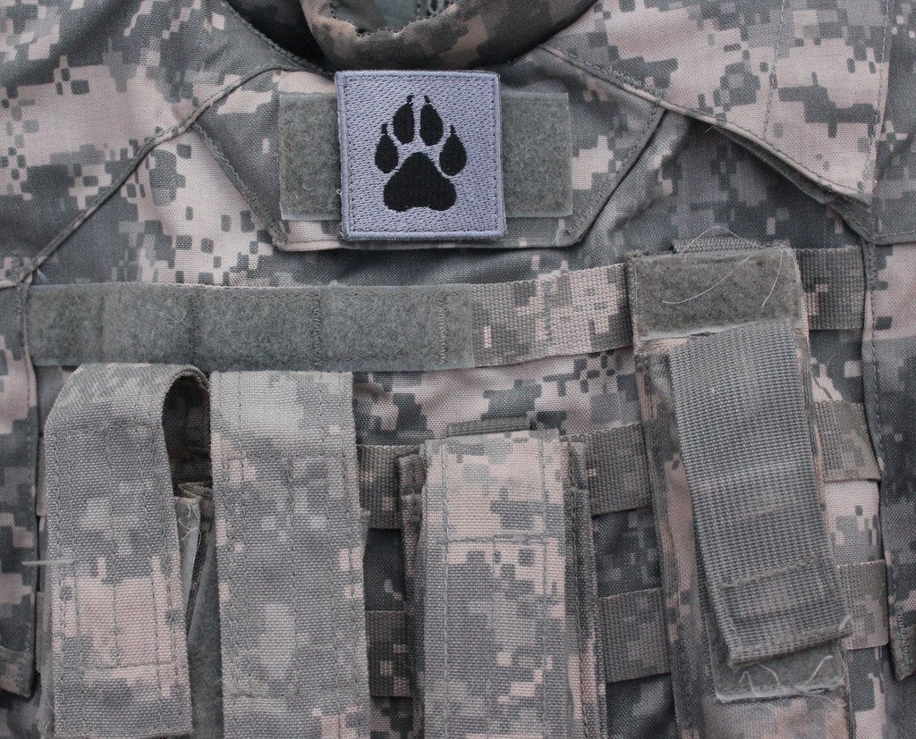 K-9 / K9 Square Paw Light Grey Patch - alternate view