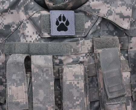 K-9 / K9 Square Paw Light Grey Patch - alternate view