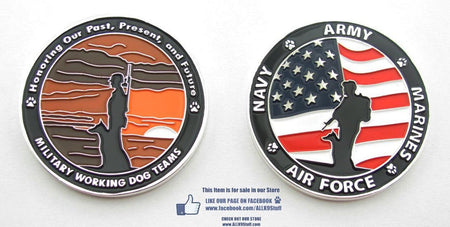 Military Working Dog Heritage Challenge Coin - alternate view