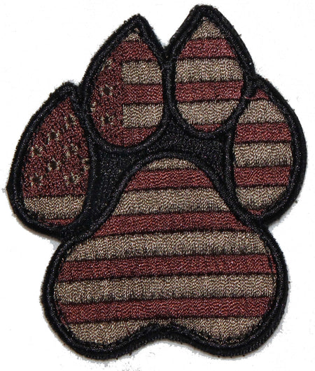 American Flag Brown K-9 / K9 Paw - alternate view