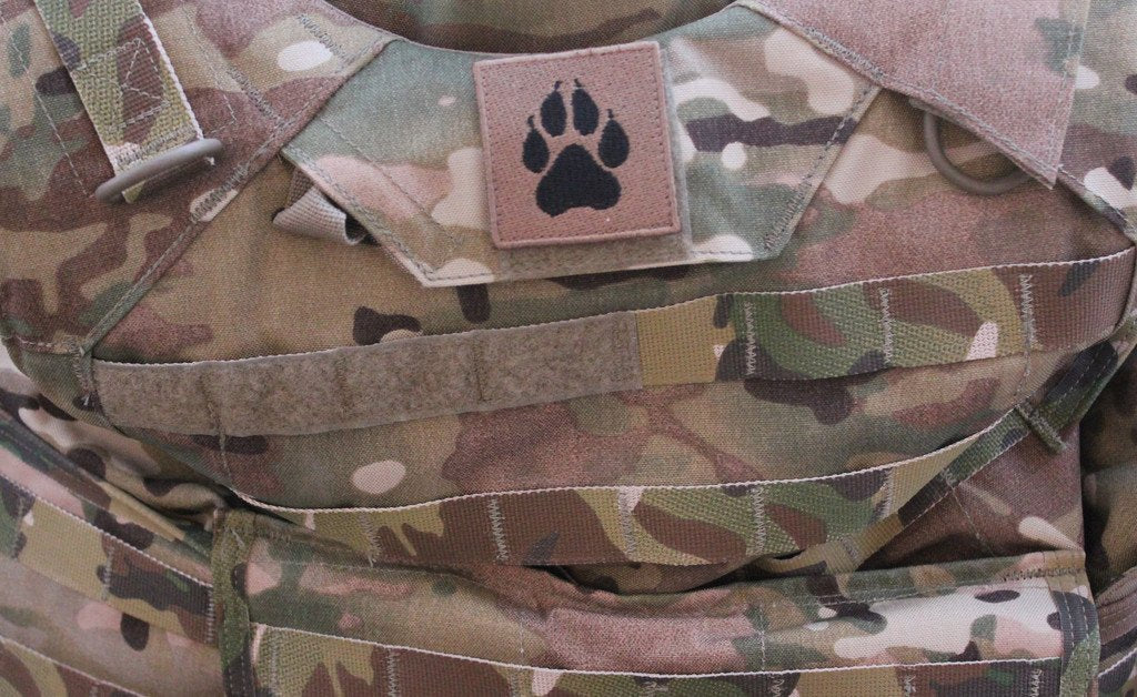 K-9 / K9 Square Paw Brown Patch - alternate view