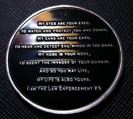 Law Enforcement Canine Challenge Coin - alternate view
